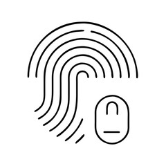fingerprint sensor icon, fingerprint sensor line art - simple line art of fingerprint sensor, perfect for fingerprint sensor logos and icons