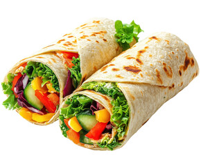 Fresh vegetable wraps preparation kitchen food bright isolated on transparent background