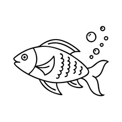 fish icon, fish line art - simple line art of fish, perfect for fish logos and icons