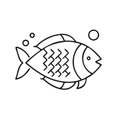 fish icon, fish line art - simple line art of fish, perfect for fish logos and icons