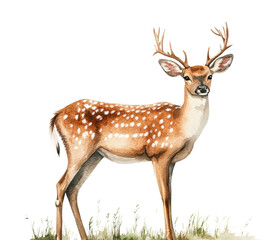 Deer grazing in nature wildlife serene environment isolated on transparent background