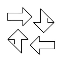 flow arrows icon, flow arrows line art - simple line art of flow arrows, perfect for flow arrows logos and icons