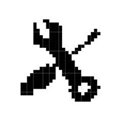 Fototapeta premium pixel wrench and tool icon