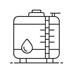 fuel tank icon, fuel tank line art - simple line art of fuel tank, perfect for fuel tank logos and icons