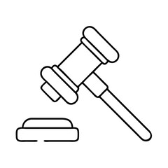 gavel icon, gavel line art - simple line art of gavel, perfect for gavel logos and icons