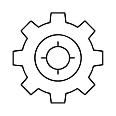 gear icon, gear line art - simple line art of gear, perfect for gear logos and icons