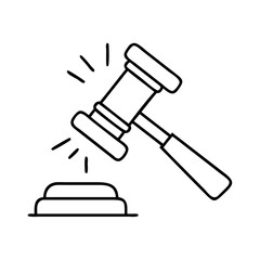 gavel icon, gavel line art - simple line art of gavel, perfect for gavel logos and icons
