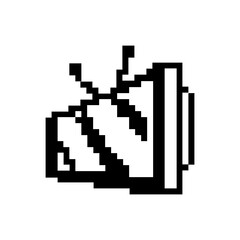 Fototapeta premium pixel old tv set icon