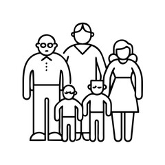generational family icon, generational family line art - simple line art of generational family, perfect for generational family logos and icons
