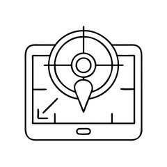 gps icon, gps line art - simple line art of gps, perfect for gps logos and icons