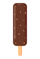 chocolate ice cream stick popsicle illustration summer dessert clipart
