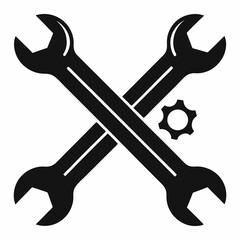 Crossed Wrenches silhouette vector illustration