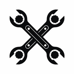 Crossed Wrenches icon silhouette vector illustration