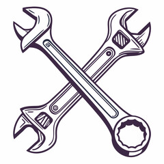 Crossed Wrenches silhouette vector illustration