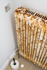 rustic vintage radiator with distinctive rust