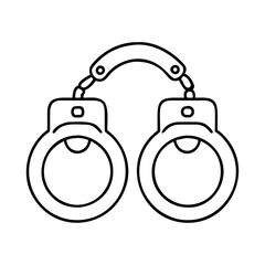 handcuffs line art icon 