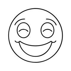 happy face icon, happy face line art - simple line art of happy face, perfect for happy face logos and icons