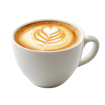 Latte creation coffee shop beverage isolated on transparent background