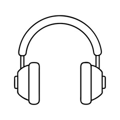 headphones icon, headphones line art - simple line art of headphones, perfect for headphones logos and icons