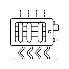 heating system icon, heating system line art - simple line art of heating system, perfect for heating system logos and icons