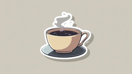 Obraz premium Warm Cup of Coffee with Steam Rising