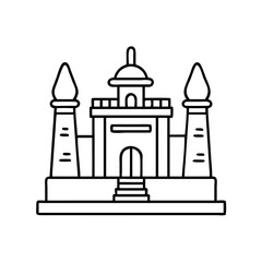 historical monument icon, historical monument line art - simple line art of historical monument, perfect for historical monument logos and icons