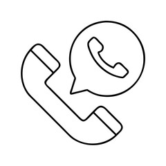 incoming call icon, incoming call line art - simple line art of incoming call, perfect for incoming call logos and icons