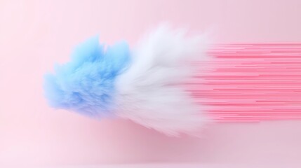 Obraz premium Abstract Pastel Smoke Cloud Formation Pink, Blue, and White Ethereal Design
