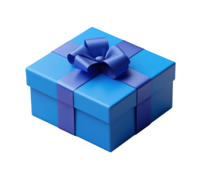 Gift unwrapping event home blue box festive atmosphere isolated on transparent background