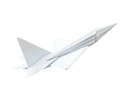 Paper airplane flight showcase park daylight aerial isolated on transparent background