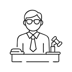 judge icon, judge line art - simple line art of judge, perfect for judge logos and icons
