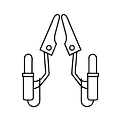 jumper cables icon, jumper cables line art - simple line art of jumper cables, perfect for jumper cables logos and icons
