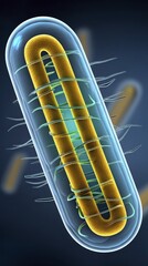 Naklejka premium Microscopic view of a diseased capsule, revealing bacterial infection - science medicine medical