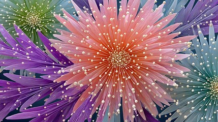 Obraz premium Vibrant Pastel Flowers Close Up Abstract Floral Art Artistic Botanical Nature Photography