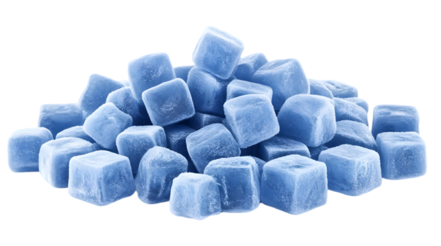 Frozen Blue Cubes Pile Isolated Background Illustration