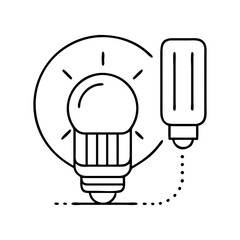 led bulb icon, led bulb line art - simple line art of led bulb, perfect for led bulb logos and icons