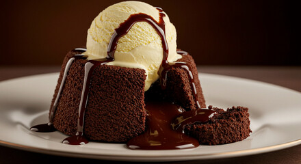 Petit Gateau e sorvete chocolate ice cream 