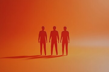 Three Paper People Teamwork Concept