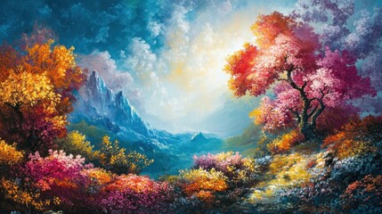 Colorful autumnal mountain landscape