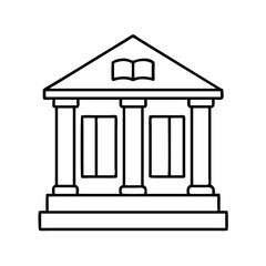 Obraz premium library icon, library line art - simple line art of library, perfect for library logos and icons