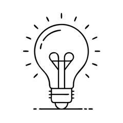 light bulb idea icon, light bulb idea line art - simple line art of light bulb idea, perfect for light bulb idea logos and icons