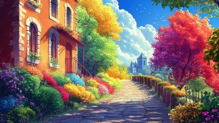 Colorful Autumnal Pathway