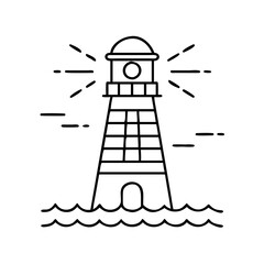 lighthouse icon, lighthouse line art - simple line art of lighthouse, perfect for lighthouse logos and icons