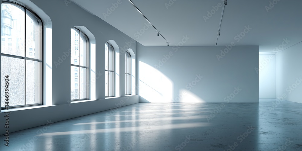 Poster Bright and Minimalist Empty Space with Soft Light and Subtle Shadows Perfect for Backgrounds, Presentations, and Creative Designs