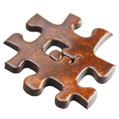 Fototapeta premium Puzzle Pieces Fitting Together Back isolated on a transparent background