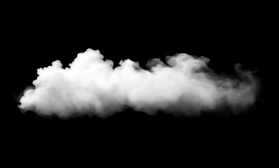 Isolated white cloud on black background