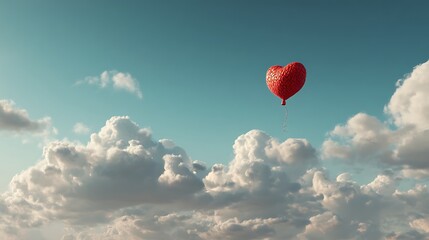 Fototapeta premium Heart-shaped balloon aloft