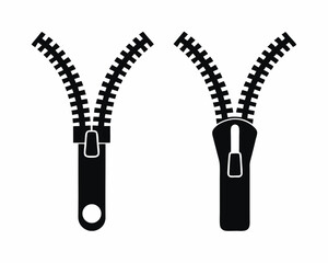 Zipper icon silhouette vector illustration © tanvir