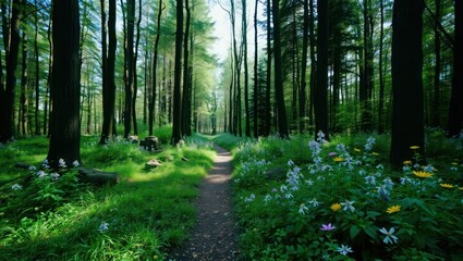 Obraz premium footpath in the forest