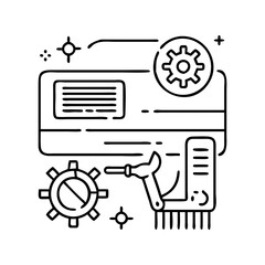 air conditioning service icon, air conditioning service line art - simple line art of air conditioning service, perfect for air conditioning service logos and icons